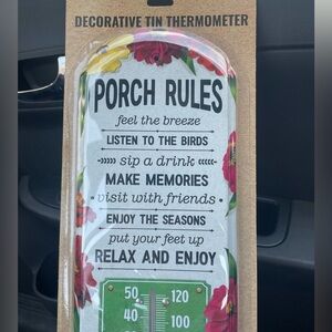 Decorative Tin Porch Thermometer